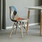 Fabulaxe Plastic Multicolor Fabric Patchwork DSW Shell Dining Chair with Wooden Dowel Eiffel Legs QI003747 - alternate 6